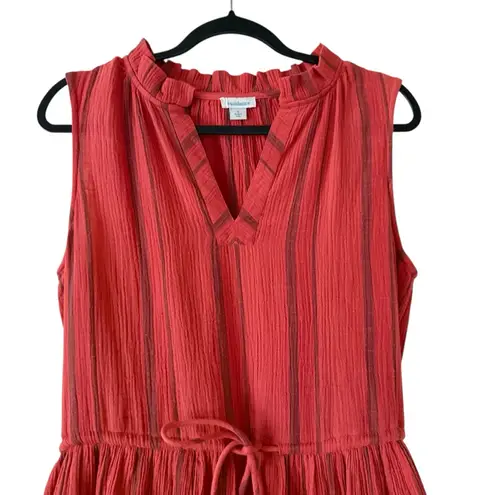 Sundance Women's Adley Sea Coral Gauze Cotton Sleeveless Dress SZ S Red