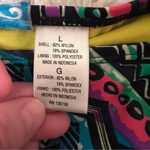 Tribal & Leopard Bikini Set Two Bottoms OP Swimwear Boho Festival Size Large Purple