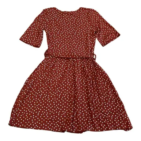 Red, Mini, Polka Dot, Belted Dress