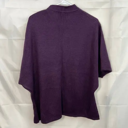 Vintage Tally Ho women's purple knit capelet poncho relaxed button sweater M Size M