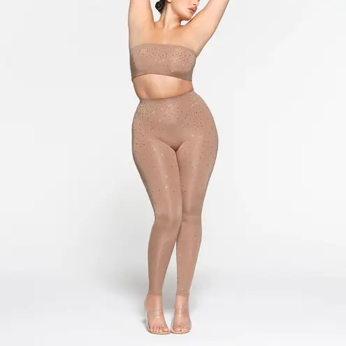 SKIMS x Swarovski Jelly Sheer Crystal High-Waisted Leggings Sienna Large NEW