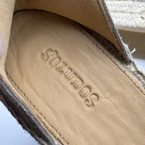 Soludos Positano Suede Platform Wedge Sandal Size 6 Brown Tan New