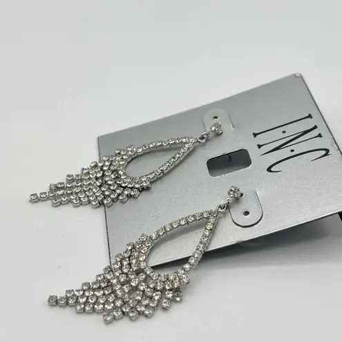 International concepts  Crystal Waterfall Statement Earrings in Silver MSRP $35 N