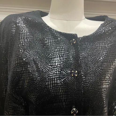 Citi Dress VTG 80s shimmery black croc print jacket / XL / Excellent condition