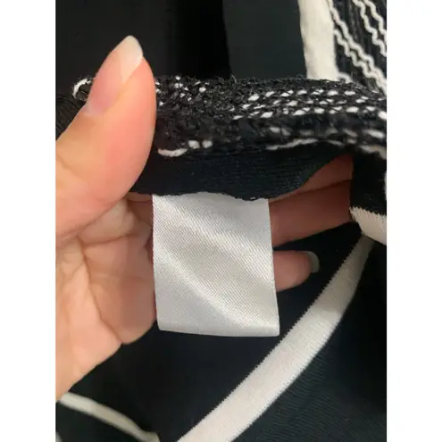 Ming Wang white black embroidered blazer Medium