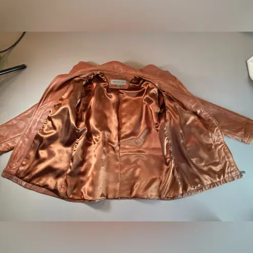 Marc New York Zip Up Leather Jacket Brown Size XL