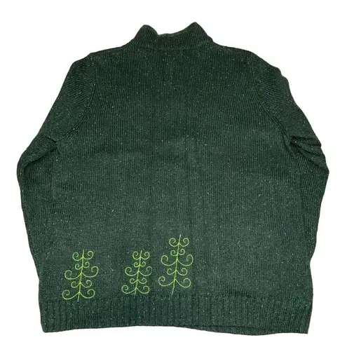 Christopher & Banks  Womens Christmas Holiday Sweater Wool Blend Green Medium