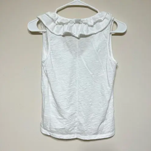 Goldie  Lewinter White Isabella Ruffle Top Sleeveless Small