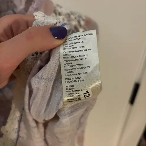 Pilcro Anthropologie Lace Plaid Lavender Peasant Blouse – XS (Fits S Comfortably)