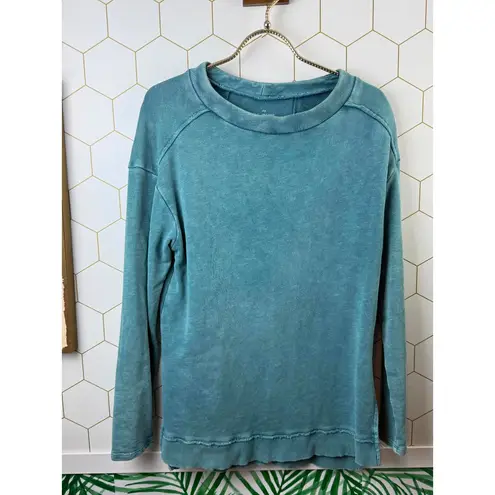 Pilcro from Anthropologie Teal Imogen Seamed Tunic Sweatshirt - Size - XS