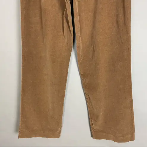 JM Collection Corduroy Pants Women Straight Leg Size 10 Light Brown Stretch Front Pockets
