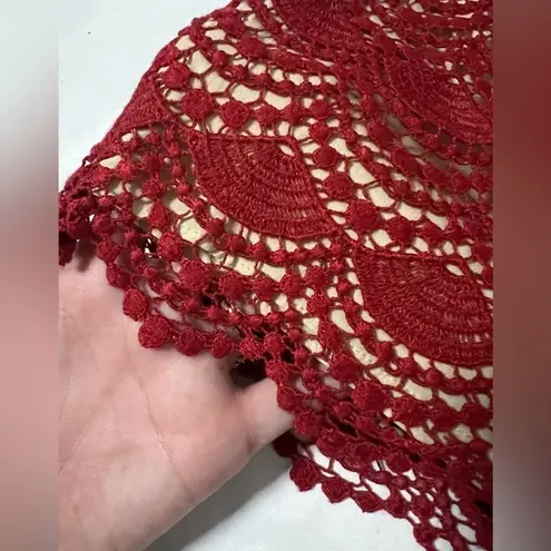 Club Monaco Red Crochet Lace Mini Skirt