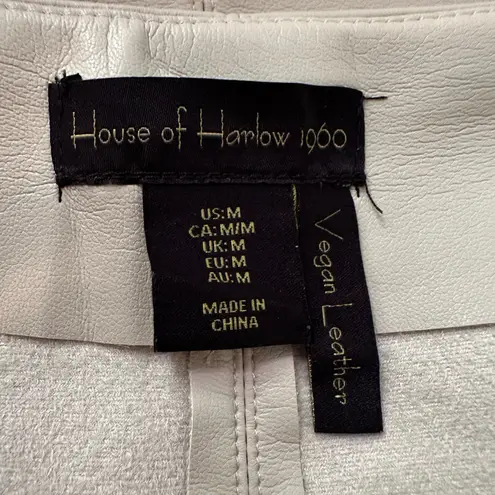 House of Harlow 1960 cream faux leather mini skirt size M Size M