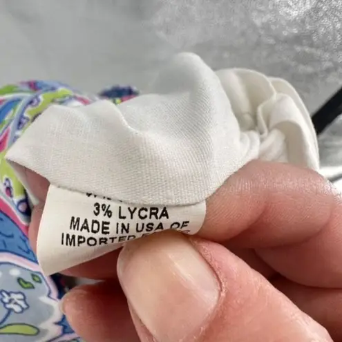 Melly M Womens Floral Paisley Lined Stretch Pencil Skirt Blue Green Size Medium