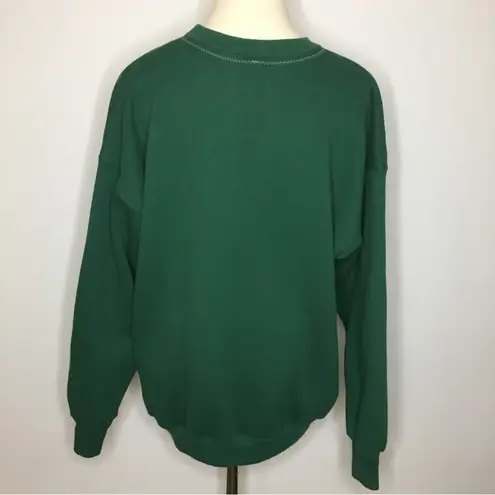 Hanes Vintage Emerald Green Christmas Sweater Premium Weight Heavy Sweater XL