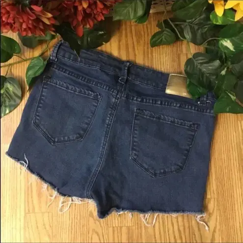 Anne Klein  Vintage High Waist Frayed Hem Cutoff Blue Jean Denim Shorts 6