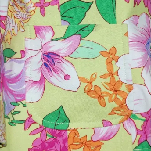 Rafaella Bold Bright Floral Bolero Crop Jacket Size 12 Office Career 3/4 Sleeve