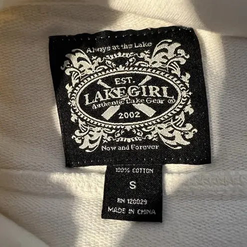 Lakegirl Cowl Neck LA Pullover Sweatshirt S Spellout Coastal Boat Nautical Beach