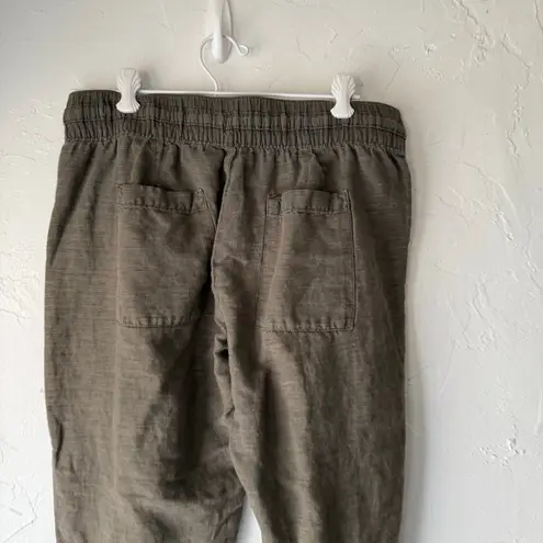 Lucky Brand  Small Brown Linen Cotton Jogger Pull On‎ Pants Lightweight