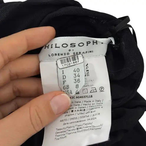 Philosophy di Lorenzo Serafini Asymmetrical Tulle Dress Black Size 4