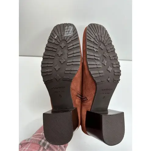 Aquatalia Boots Womens Size 8 Block Heel Ginger Suede Ankle Booties Leather