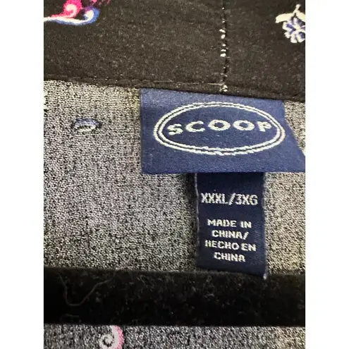 Scoop XXXL/3XG Floral Print V Neck Maxi Dress Black Pink Blue Size undefined