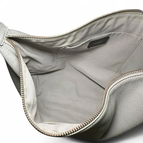 Furla Gray Pebbled Leather Hobo Bag