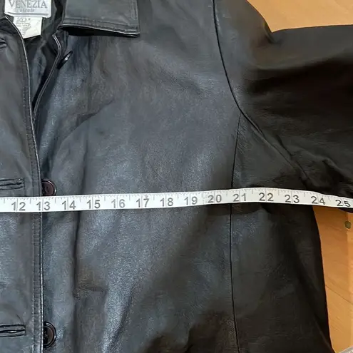 Venezia Vitale 100% Authentic Black Leather Women’s Coat size 18W