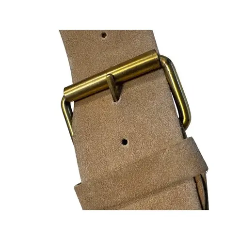 Florence Italy Womens Genuine Leather Suede Belt Beige 2.1" Wide SKU 7013