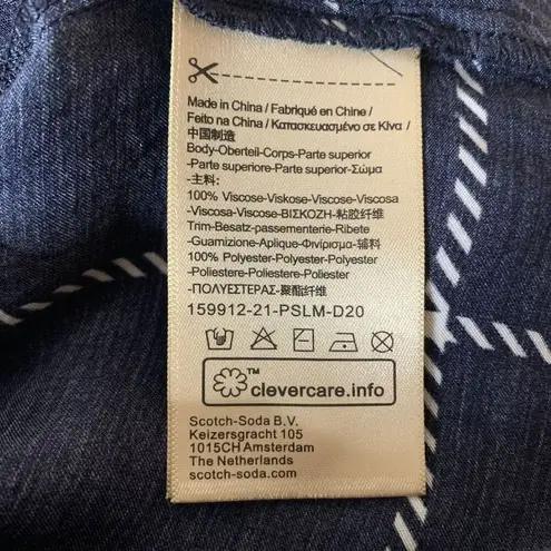 Scotch & Soda Maison Black Plaid Button Up Long Sleeve Women’s Sz L