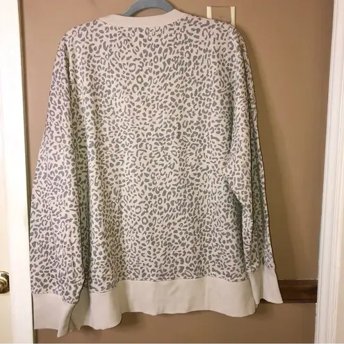 Pink Lily  Cheetah Print Oversized Sweatshirt Tan Size 2XL