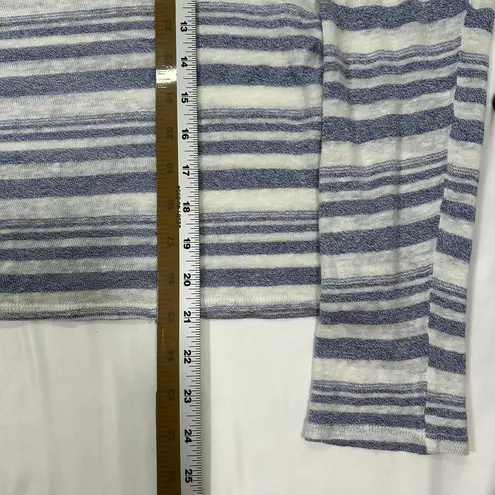 Bella Dahl Linen Blend Light Weight Striped Long Sleeve Front Tie Womens Med