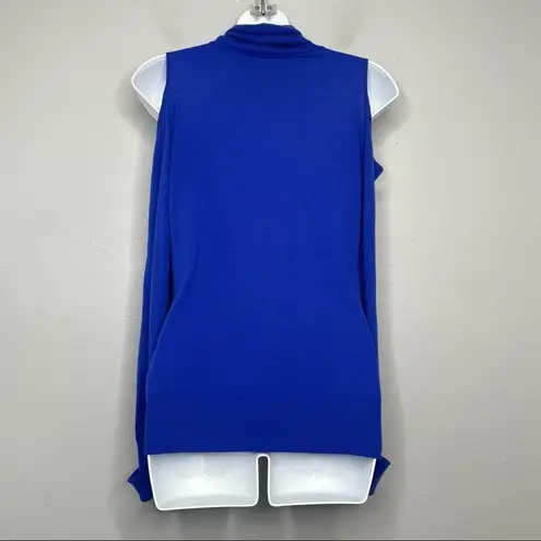 LAFAYETTE 148 Wool Sweater Womens Size Small Quiet Luxury Cold Shoulder Winter Blue