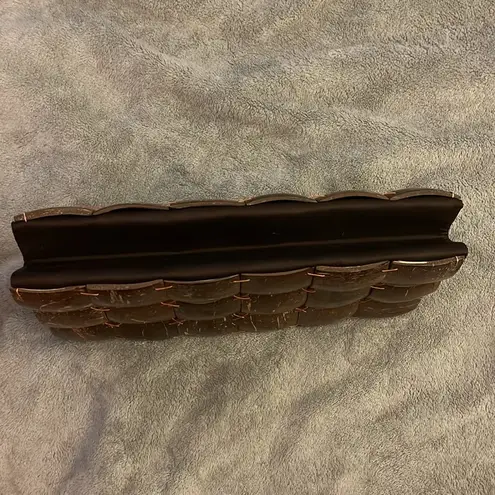 🌹YOA COCONUT SHELL HANDBAG WITH WOODEN HANDLES Brown