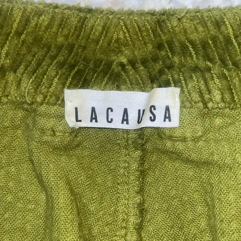 Lacausa Jasper Corduroy Crop Trousers Moss Green 4