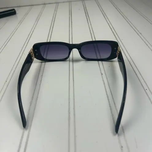 Black Rectangle Sunglasses with Gold “BB” Side Detail