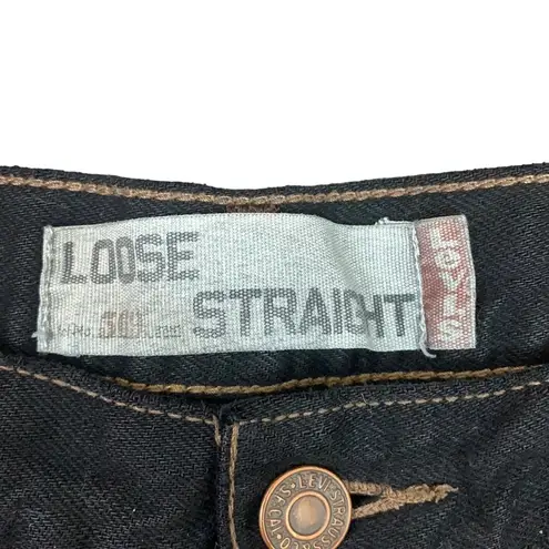 Levi's Levi’s 569 Hi-Waist Black Distressed Loose Cutoff Jean Shorts