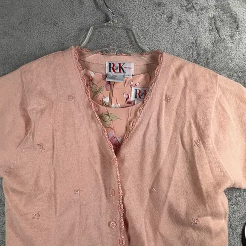 R&K Originals Dress Set Womens 8 Pink Floral Maxi 2 Piece Y2K Cottagecore NWT