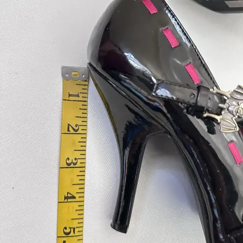 Spirit Goth Maryjanes Black Patent Metal Bat Heels Stilettos Fashion Witchy Halloween 9
