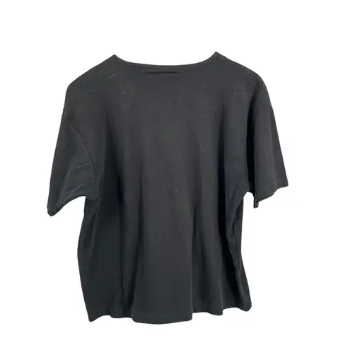 Vintage 90s Santoria Black Embroidered Beaded T