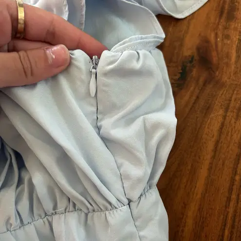 English Factory Ruffle Shoulder Color Block Tiered Maxi Dress