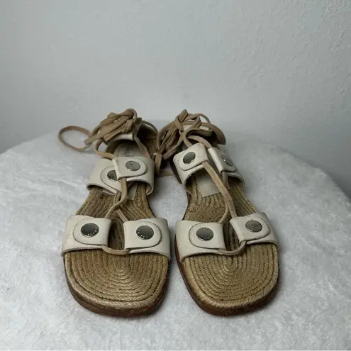 Rag and Bone  Evelyn Tie Up  Gladiator Sandals in Ivory Size 8.5 thumbnail 3
