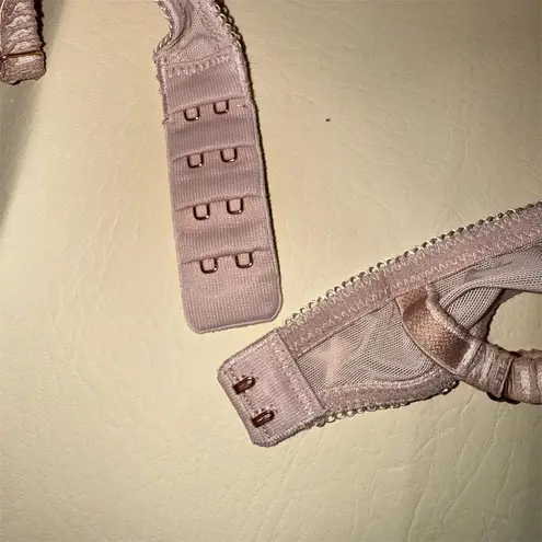 Soma Women's Pink Lace Sheer Breathtaking Unlined Plunge Bra 32D Underwire