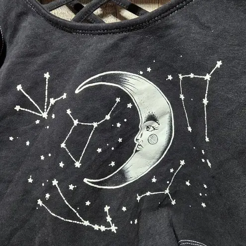 Hell Bunny Solaris Black Graphic Moon Crop Top