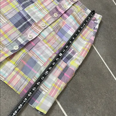 Brooks Brothers Cotton A-Line Button Front Madras Skirt size 4