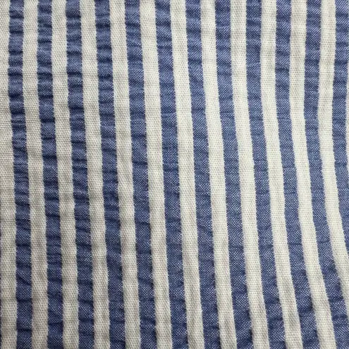 Talbots  Relaxed Chino Short 7" Inseam Cotton Seersucker Blue White Size 24W