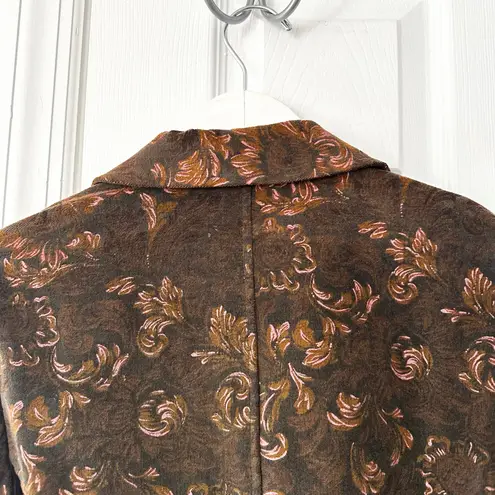 Patrick Gerard Brown Dark Academia Equestrian Baroque Paisley Floral Blazer 42 Size M