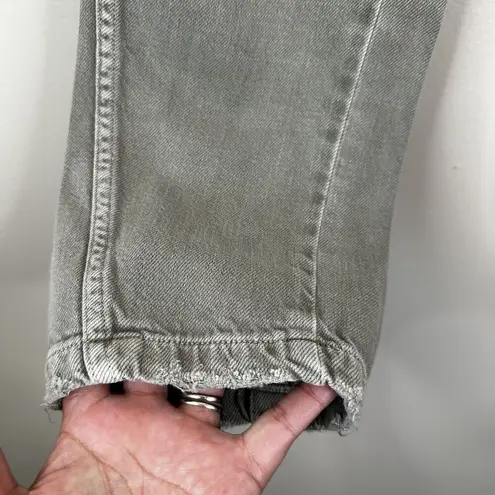 AMO Slouch Trouser in Gray Green Womens 28 Cropped Cotton Blend Jeans Pants