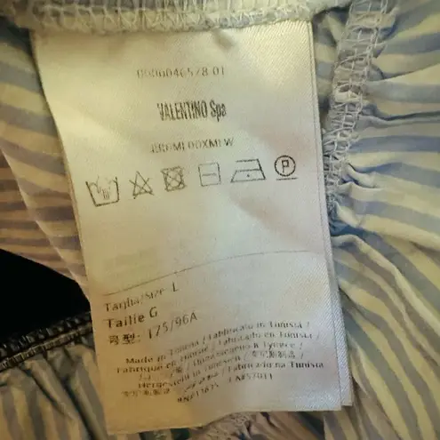 Red Valentino Black Short Sleeve Pinstripe Accent Side Crewneck Shirt Size Large