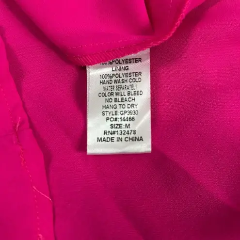 Glam Boutique Style Women’s Hot Pink Lots of Love Half-Sleeve Romper Zip Shorts